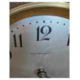 Henry Birks & Sons Mantel Clock - Oak Case, Brass Bezel, Floral Inlay