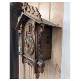 Vintage Black Forest Carved Cuckoo Clock with Pinecone Weights, 1940s
