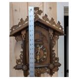 Vintage Black Forest Carved Cuckoo Clock with Pinecone Weights, 1940s