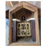 Vintage Black Forest Carved Cuckoo Clock with Pinecone Weights, 1940s