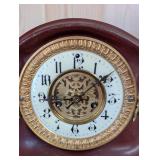 Waterbury Wine Whiz Mantel Clock - Maroon Case with Gold Garland Trim
