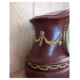 Waterbury Wine Whiz Mantel Clock - Maroon Case with Gold Garland Trim
