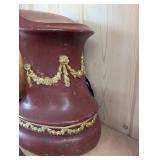 Waterbury Wine Whiz Mantel Clock - Maroon Case with Gold Garland Trim
