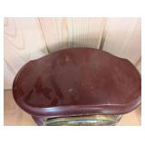 Waterbury Wine Whiz Mantel Clock - Maroon Case with Gold Garland Trim