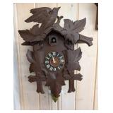Carved Black Forest Cuckoo Clock with Leaves & Bird, 1905 - Mechanical