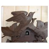 Carved Black Forest Cuckoo Clock with Leaves & Bird, 1905 - Mechanical