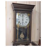 Sessions Wall Clock - Oak Case, Pendulum, Roman Dial, Made in USA