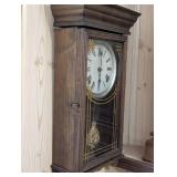 Sessions Wall Clock - Oak Case, Pendulum, Roman Dial, Made in USA