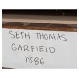 Seth Thomas Garfield 1886 Wall Clock - Oak Case, Glass Front, Pendulum