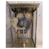 Ansonia Mantel Clock - Brass & Glass Case, 8-Day Time/Strike, Enamel Dial