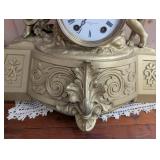 SETH THOMAS Angel Mantel Clock - Goldtone with Praying Girl Figure