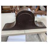 Ingraham Duplex Magic Mantel Clock - Arch-Top Dark Wood Case, Brass Bezel, Bristol CT