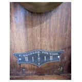 F. Kroehler, New York Antique Gothic-Arch Mantel Clock with Glass Door & Pendulum