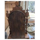 F. Kroehler, New York Antique Gothic-Arch Mantel Clock with Glass Door & Pendulum