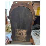 Antique Carved Oak Mantel Clock with Pendulum - Roman Dial, 19th Century
