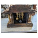 Seth Thomas Marble Mantel Clock - Antique Four-Column Onyx-Style Marble Case