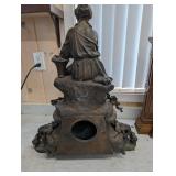 Seth Thomas Clock Co. Mantel Clock with Seated Female Figure & Floral Detail