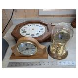 Howard Miller Octagon Wall Clock, Quartz; Glass-Dome Clock & Arch Mantel Clock