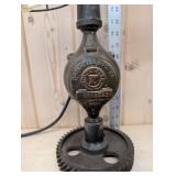 Rockwell Mfg Co Industrial Lamp - Dual Edison Bulb Sockets, Wire Cage & Gear Base