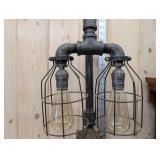 Rockwell Mfg Co Industrial Lamp - Dual Edison Bulb Sockets, Wire Cage & Gear Base