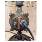 Rockwell Mfg Co Industrial Lamp - Dual Edison Bulb Sockets, Wire Cage & Gear Base