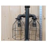Rockwell Mfg Co Industrial Lamp - Dual Edison Bulb Sockets, Wire Cage & Gear Base