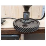 Rockwell Mfg Co Industrial Lamp - Dual Edison Bulb Sockets, Wire Cage & Gear Base