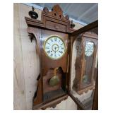 Ingraham Barthold 1890 Wall Clock - Antique Carved Oak Case