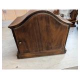 Antique Wooden Mantel Clock with Brass Bezel - Wind-Up Movement, Made in USA