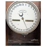 Waterbury Clock Co. Calendar Clock - Oak Carved Case, Patent 1889