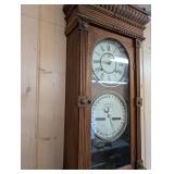 Waterbury Clock Co. Calendar Clock - Oak Carved Case, Patent 1889