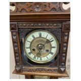 Sessions Store Model 1910 Wall Clock - Carved Oak Case, Brass Dial, 2-Wind Time/Strike