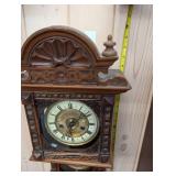 Sessions Store Model 1910 Wall Clock - Carved Oak Case, Brass Dial, 2-Wind Time/Strike