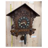 Cuckoo Clock With Carved Leaves and Bird Figures - 1940