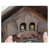 Cuckoo Clock With Carved Leaves and Bird Figures - 1940