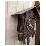 Cuckoo Clock With Carved Leaves and Bird Figures - 1940