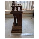 Seth Thomas Mantel Clock - Ornate Carved Oak Case, Brass Bezel & Roman Dial
