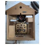 German Carved Leaf Cuckoo Clock with Bird, Pinecone Weights, 2-Weight Movement