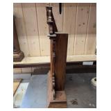 Welch 1885 Carved Wood Mantel Clock with Glass Panel and Pendulum