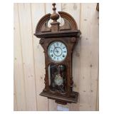 Gilbert Glenwood 1910 Wall Clock - Carved Walnut Case & Pendulum
