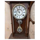 Gilbert Glenwood 1910 Wall Clock - Carved Walnut Case & Pendulum