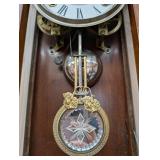 Gilbert Glenwood 1910 Wall Clock - Carved Walnut Case & Pendulum