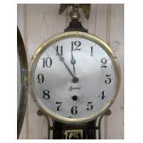 Sessions Banjo Wall Clock Eagle Finial Ship Glass Insert As-Is