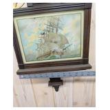 Sessions Banjo Wall Clock Eagle Finial Ship Glass Insert As-Is