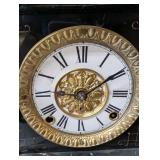Seth Thomas Viking Mantle Clock 1902 - Black Marble Case With Brass Trim