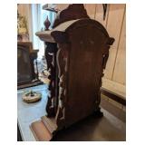 Gilbert Manitoba 1879 Late 19th Century Ansonia Carved Walnut Mantle Clock, with two-train movement, paper & brass dial & stencilled glass panel door