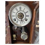 Waterbury Hudson 1890 Mantel Clock - Ornate Carved Oak Case
