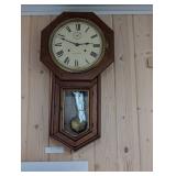 Seth Thomas World Regulator 1914 Wall Clock - Octagonal Oak Case, Glass Door