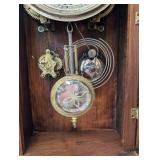 Gilbert Parisine 1880 Mantel Clock - Antique Walnut Carved Case, Roman Dial