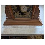 Jacobs Regulator Mantel Clock - Ornate Carved Oak Case, Glass Panel with Birds